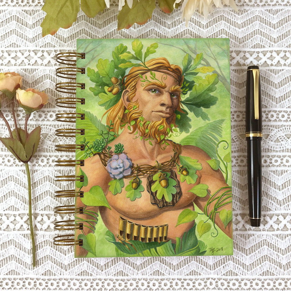 Cover of the Celtic Green Man 5x7 size hardcover journal notebook.